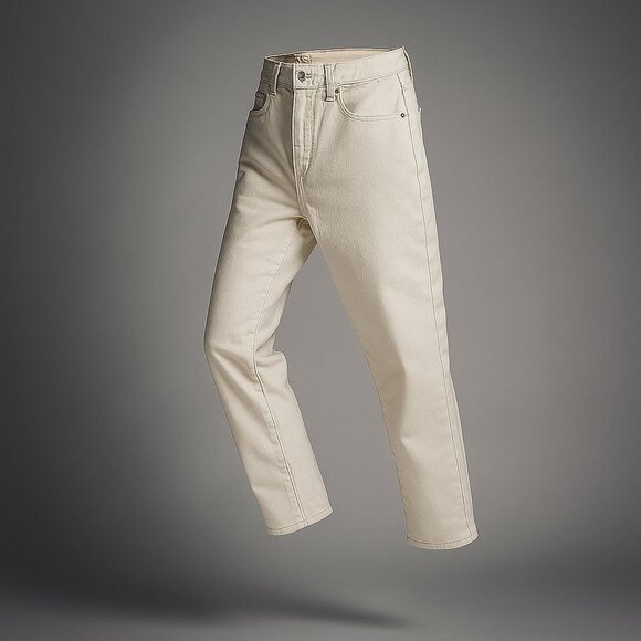 Madewell The Petite 90's Straight Jean Women's Sz 25P Ivory Vintage Canvas Denim - Picture 1 of 16